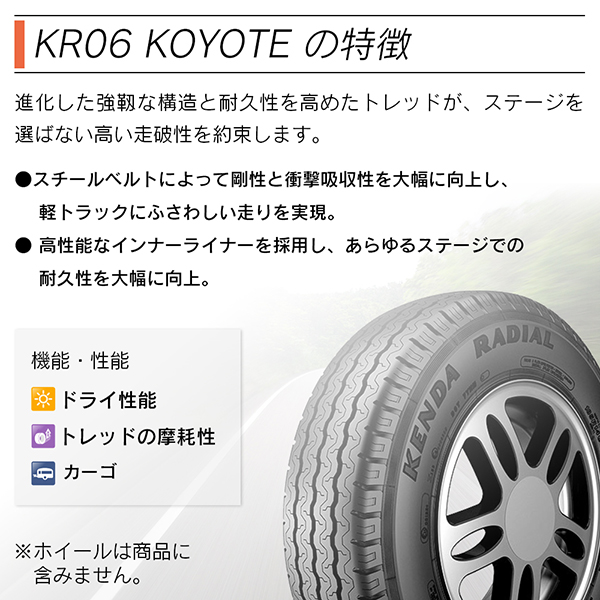 KENDA ケンダ KR06 KOYOTE バン(軽トラック専用) 145R12 8PR サマータイヤ 夏 タイヤ 4本セット 法人様専用