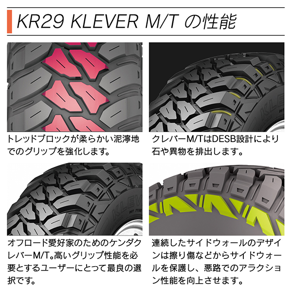 KENDA ケンダ KR29 KLEVER M/T LT245/75R16 120/116Q ホワイトレタータイヤ サマータイヤ 夏 タイヤ  2本セット 法人様専用