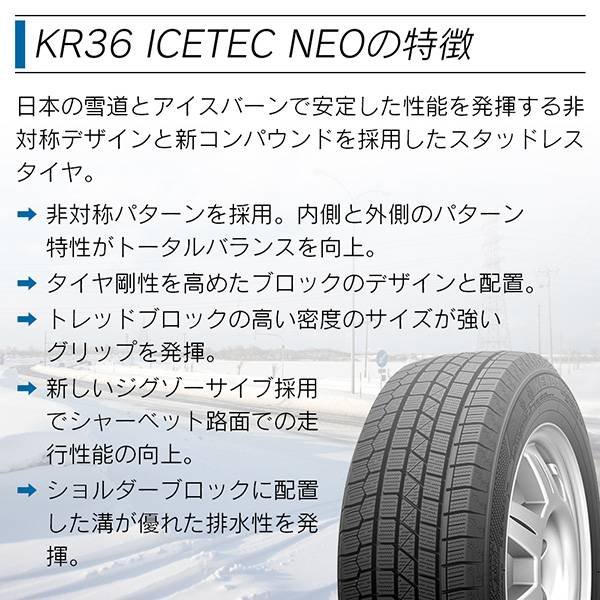 KENDA ケンダ KR36 ICETEC NEO 215/60R16 95Q スタッドレス 冬 タイヤ 4本セット
