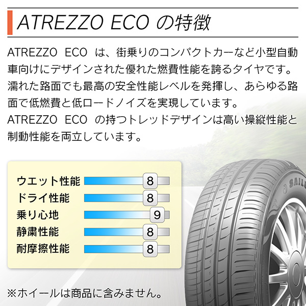 SAILUN サイルン ATREZZO ECO 185/60R14 82H サマータイヤ 夏 タイヤ 4本セット 法人様専用