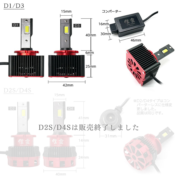 新商品☆純正HID D4S/D4Rを面倒な加工無しでLEDヘッドライト化 キットHIDバルブD4